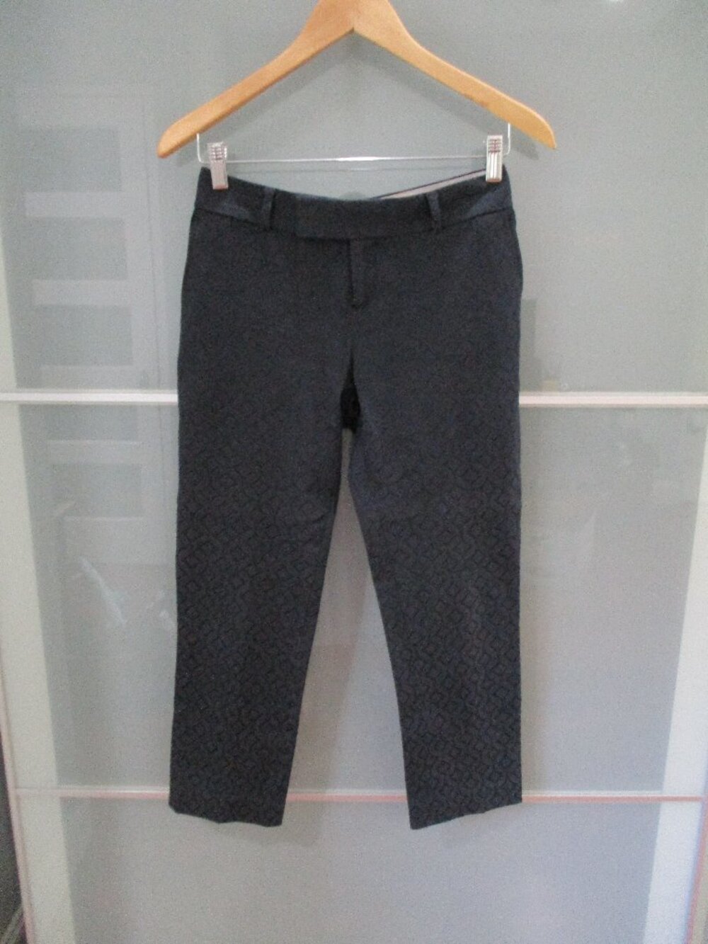 Banana Republic Jacquard Crop Navy Pants